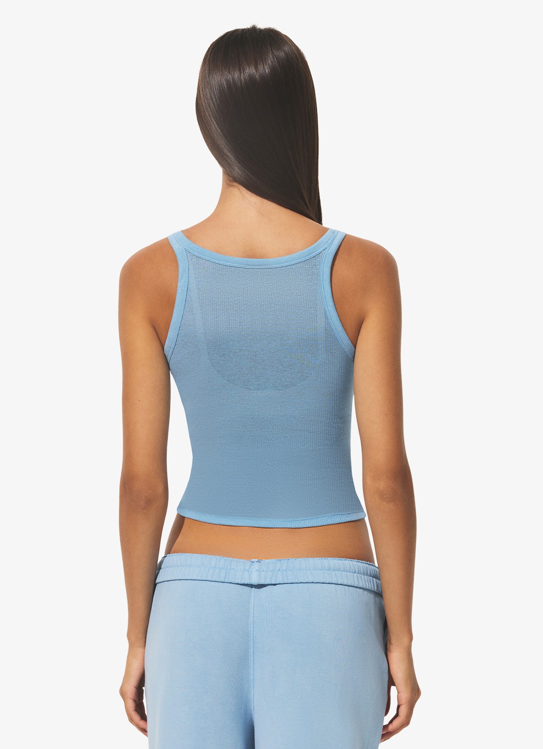 SKIMS Sheer Cotton cropped tanktop - achterkant 3 blauw