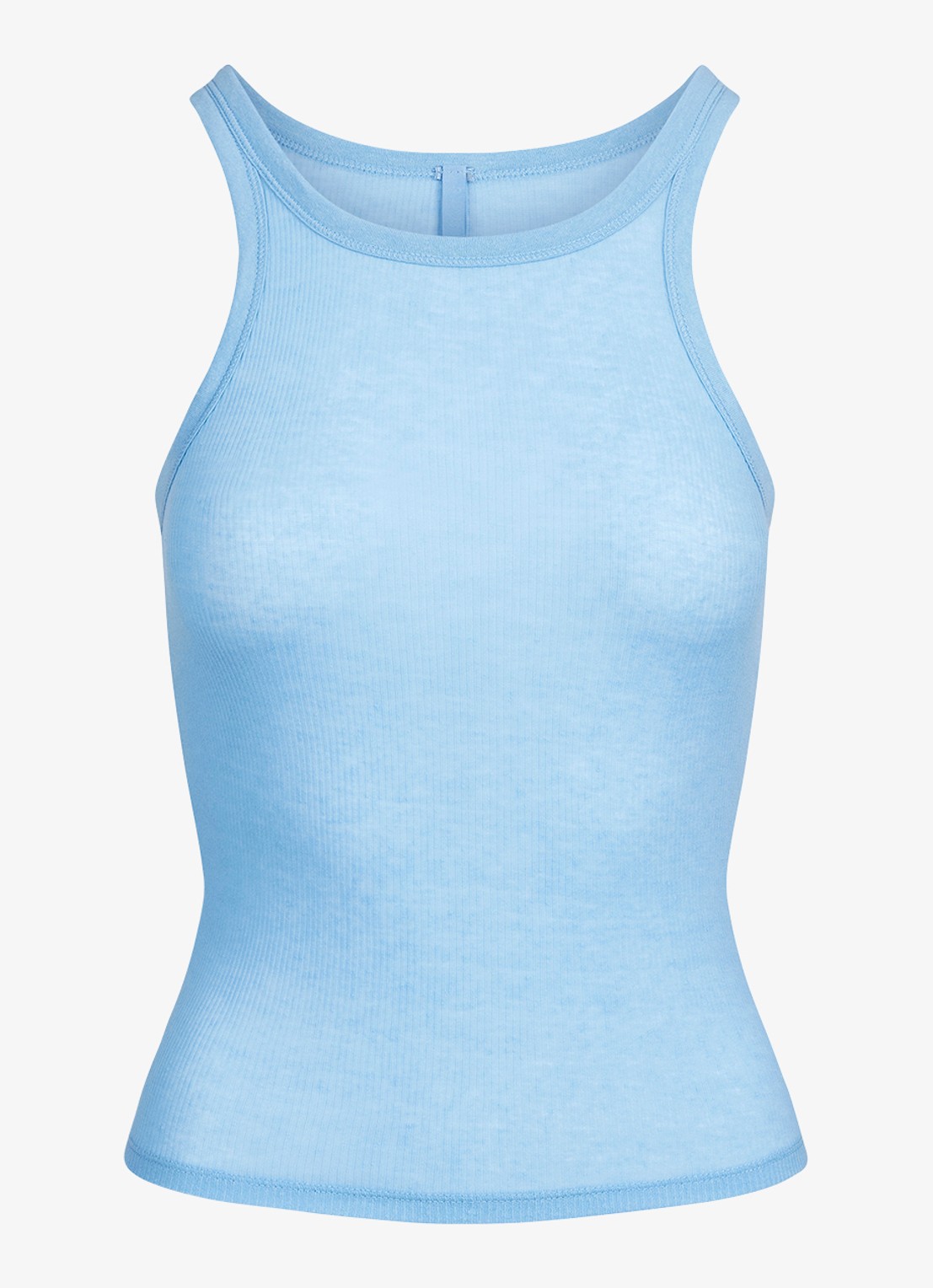 SKIMS Sheer Cotton cropped tanktop - voorkant blauw