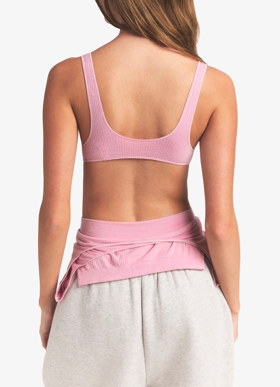 SKIMS Sheer Seamless bralette in wolblend - achterkant 3 halite / roze