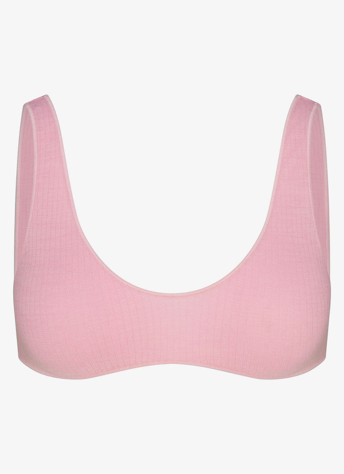 SKIMS Sheer Seamless bralette in wolblend - voorkant halite / roze