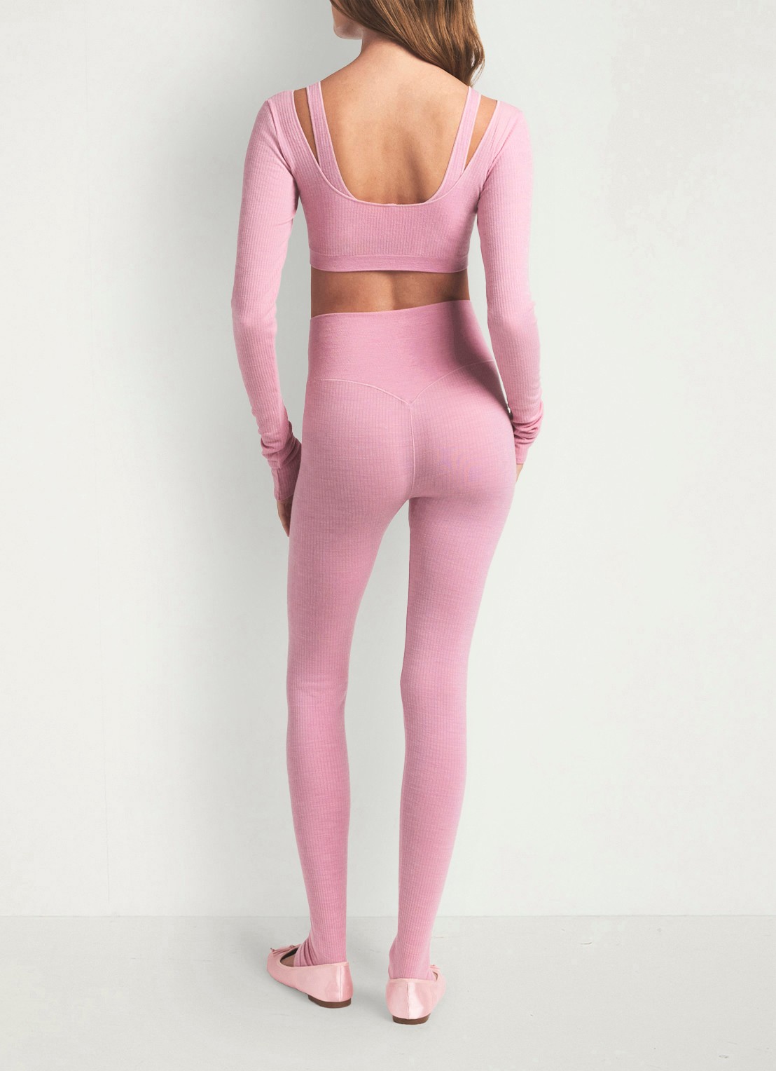 SKIMS Sheer Seamless high waist legging in wolblend - achterkant 4 halite