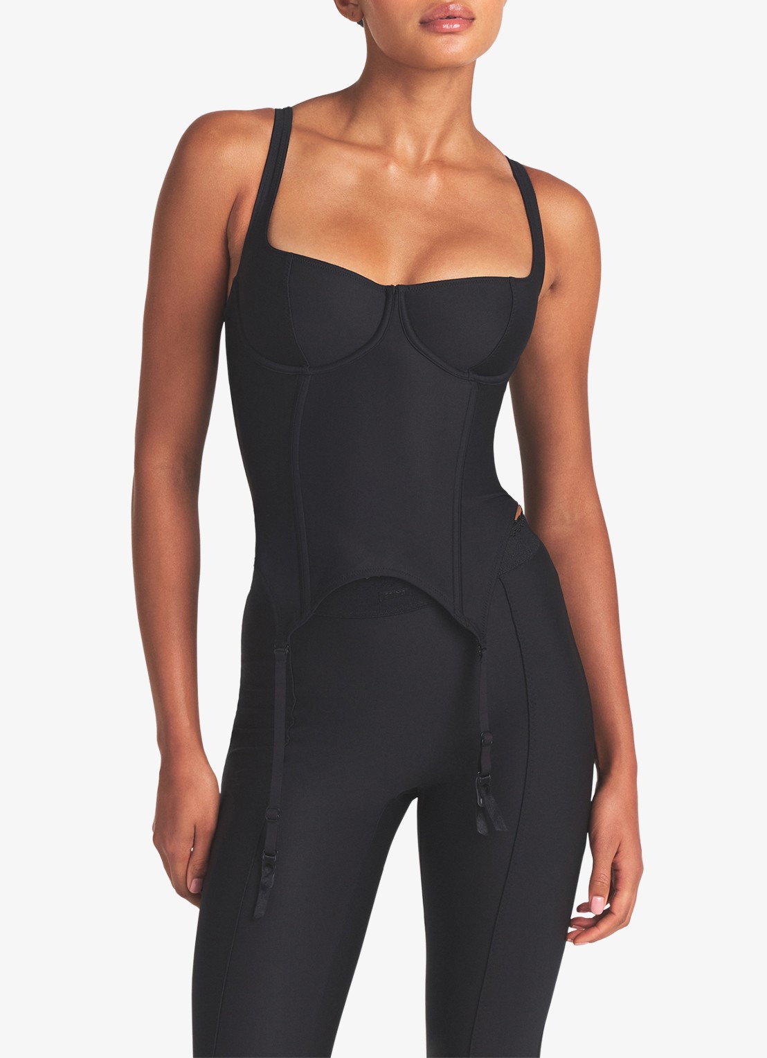 SKIMS Skims Body Corsettop met beugelondersteuning en afneembare jarretels - detail 4 zwart