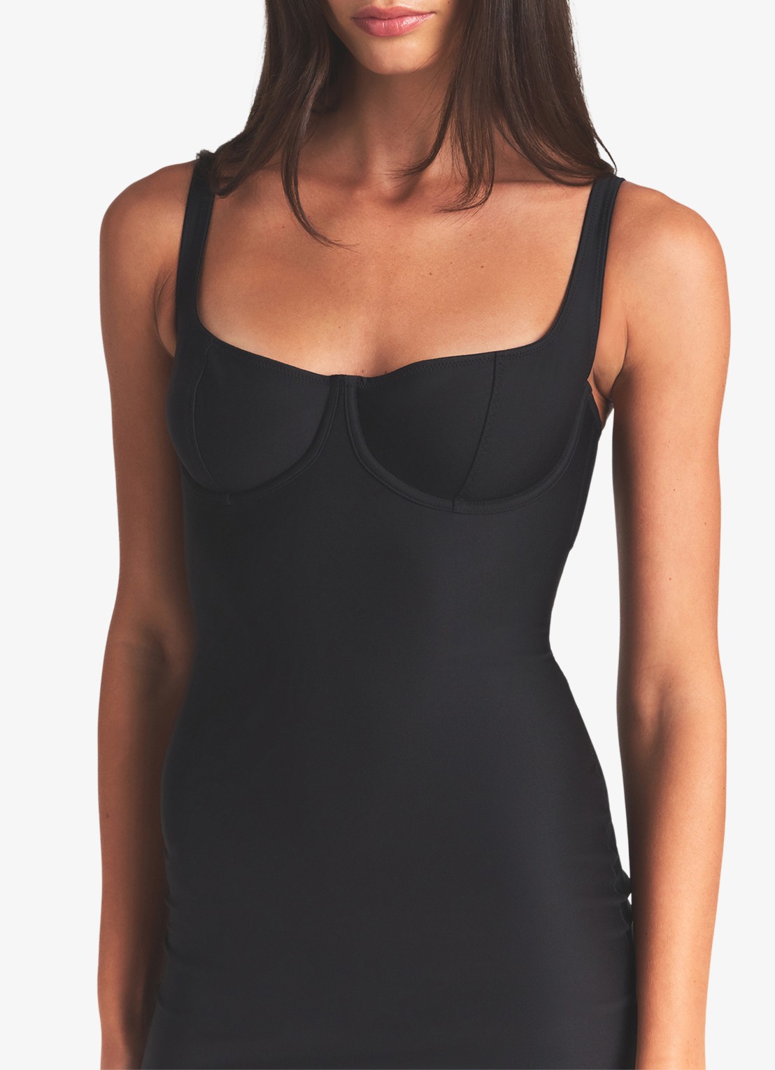 SKIMS Skims Body Midi jurk met beugelondersteuning en split - detail 3 zwart