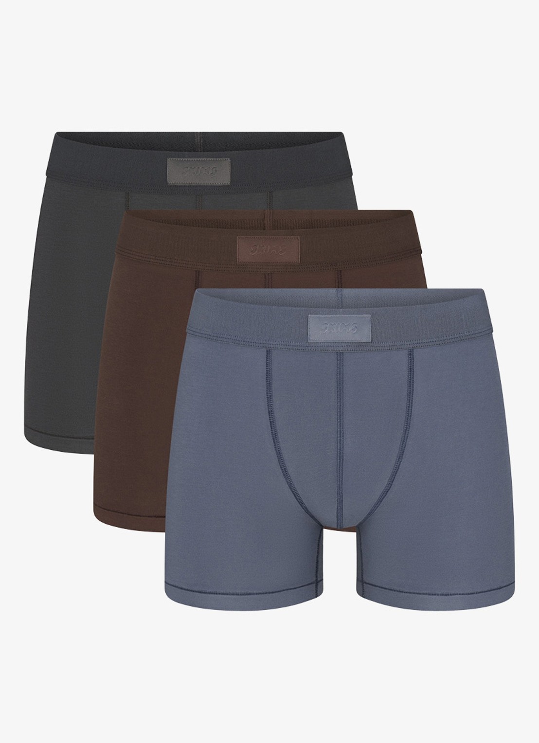SKIMS Skims Cotton 3" boxershorts in 3-pack - voorkant bruin