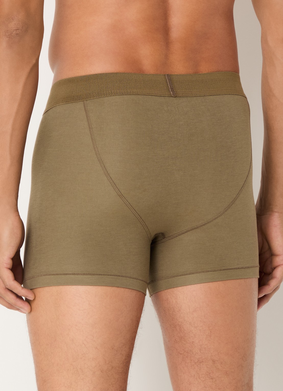 SKIMS Skims Cotton 3" boxershorts in 3-pack - achterkant legergroen