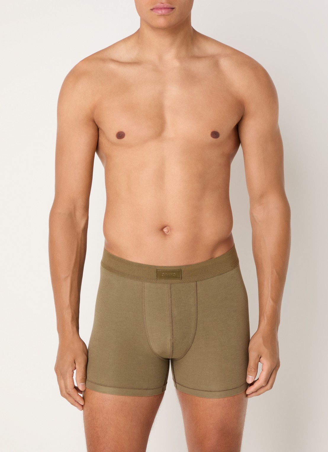 SKIMS Skims Cotton 3" boxershorts in 3-pack - voorkant 3 legergroen