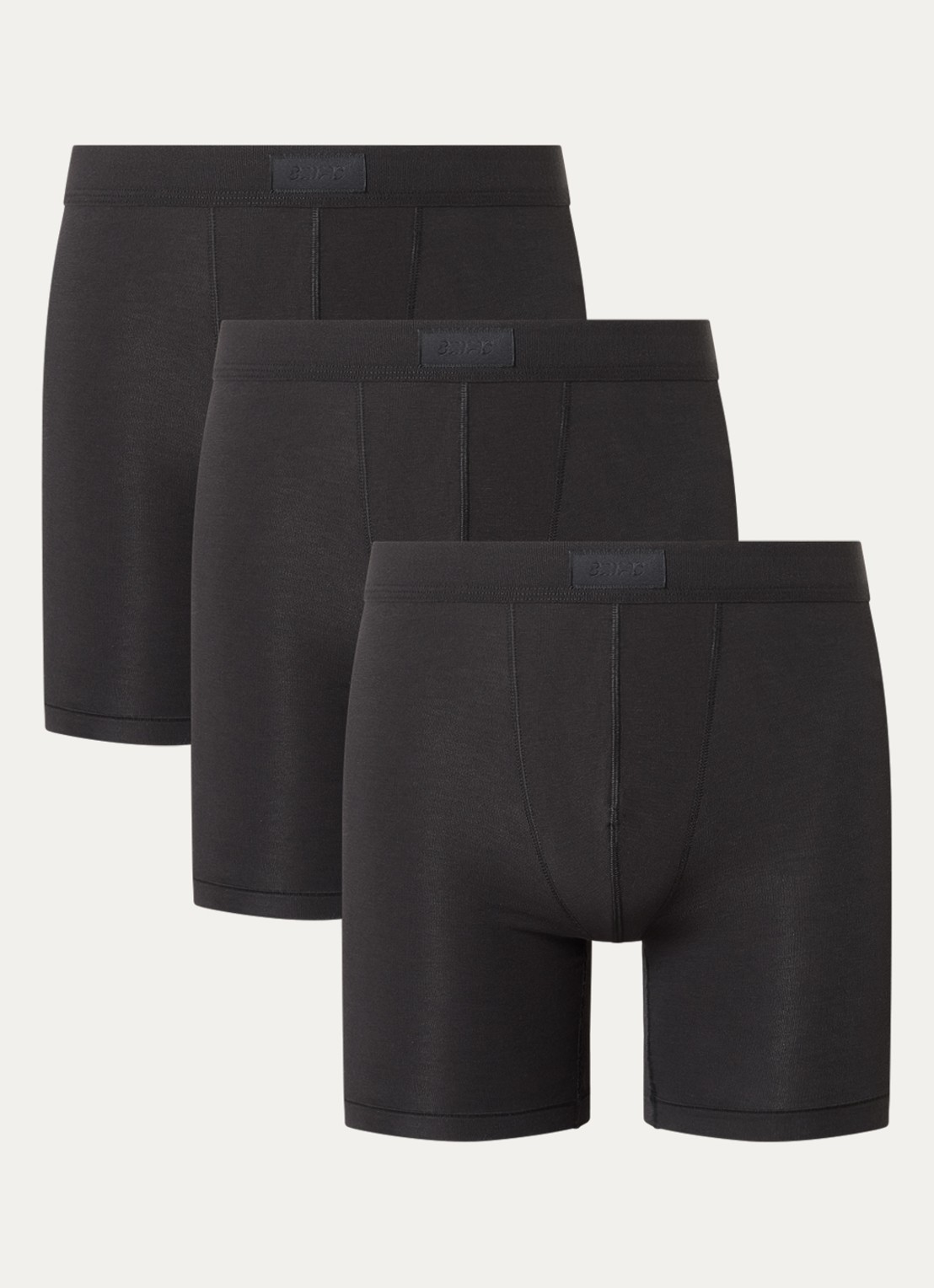 SKIMS Skims Cotton 5" boxershorts in 3-pack - voorkant zwart