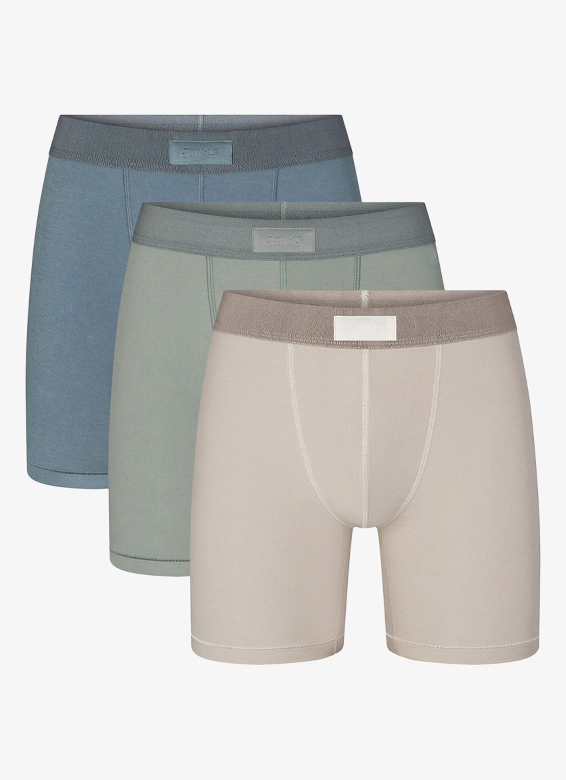 SKIMS Skims Cotton 5" boxershorts in 3-pack - voorkant taupe