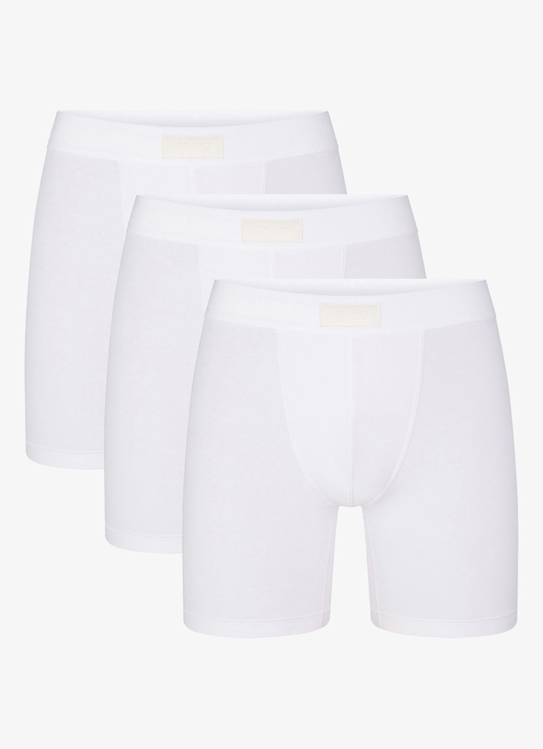 SKIMS Skims Cotton 5" boxershorts in 3-pack - voorkant gebroken wit