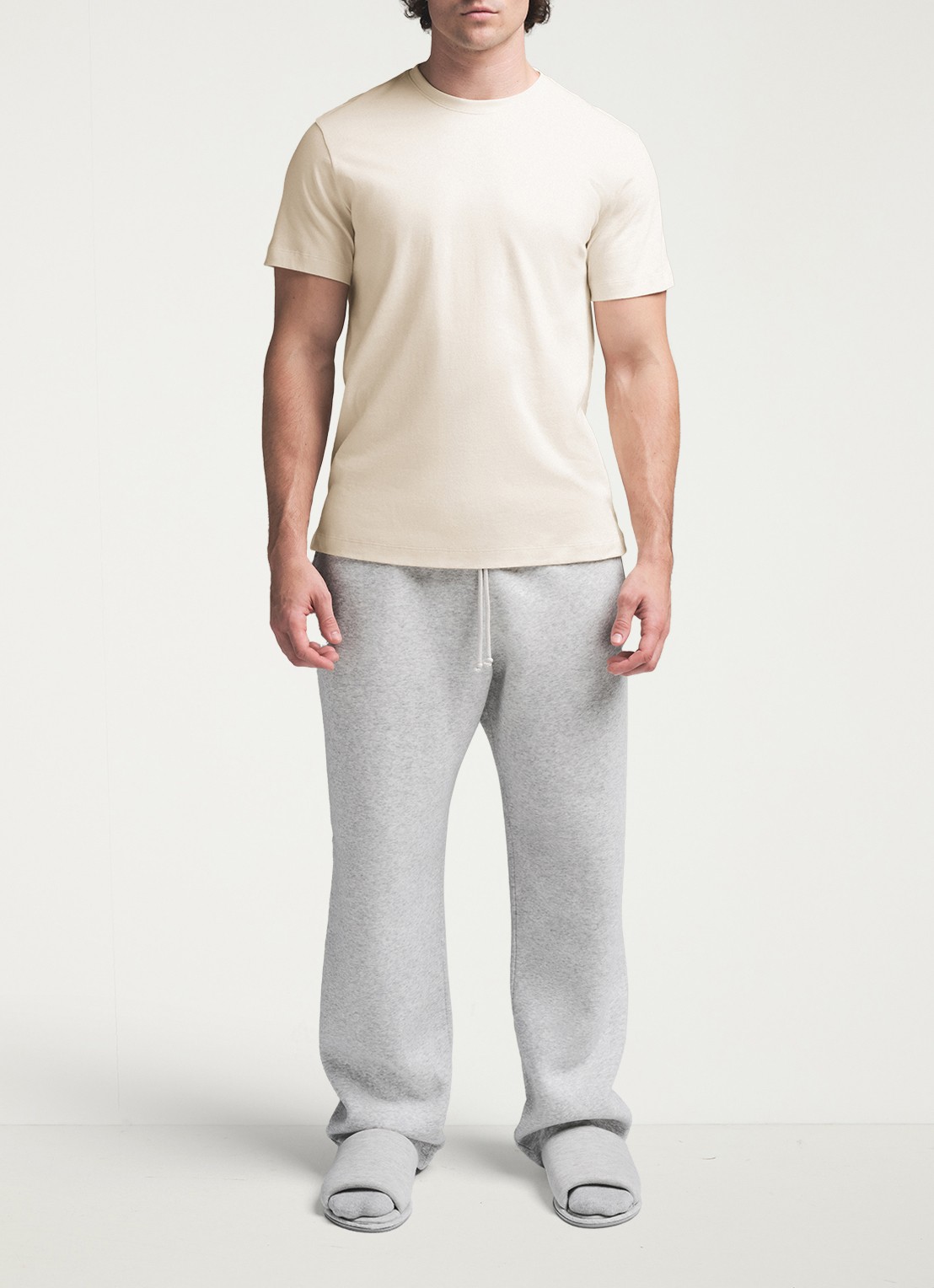 SKIMS Skims Cotton T-shirt met ronde hals - voorkant 3 zand