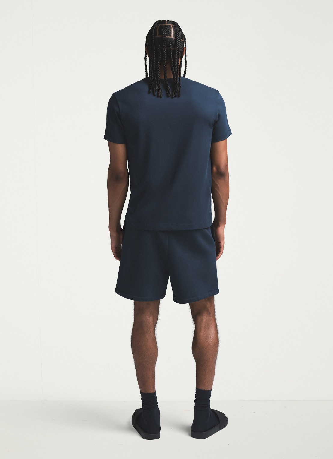 SKIMS Skims Cotton T-shirt met ronde hals - achterkant donkerblauw