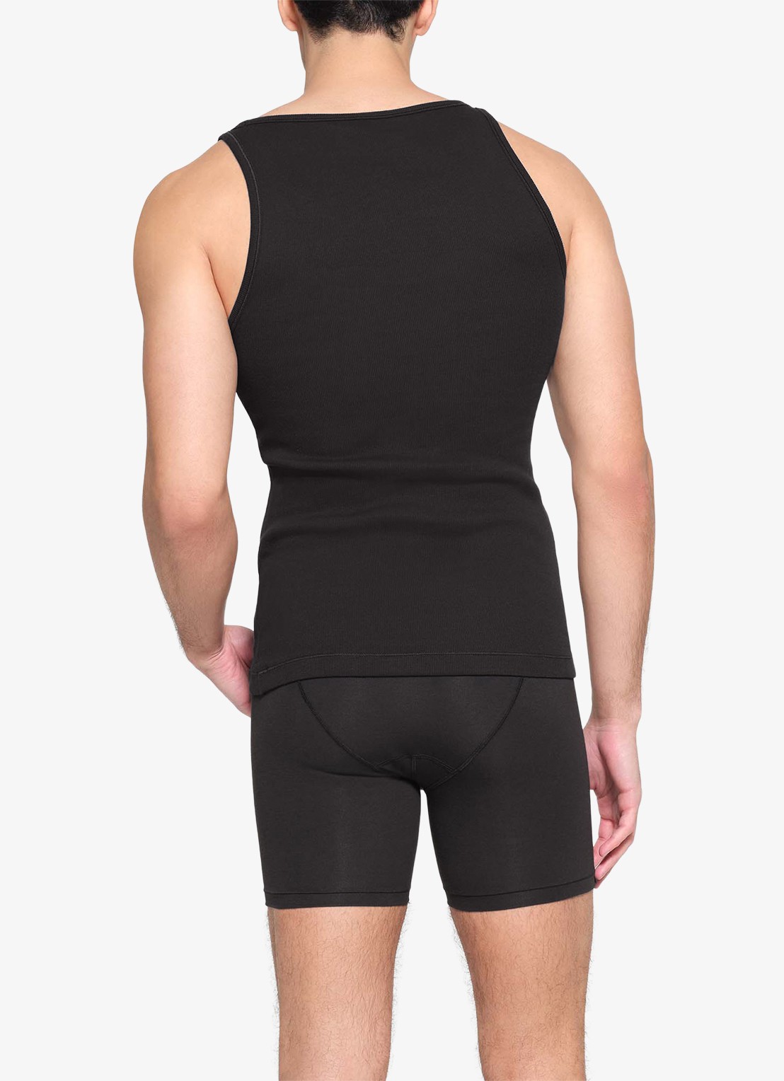 SKIMS Skims Cotton tanktop met ribstructuur in 3-pack - achterkant onyx