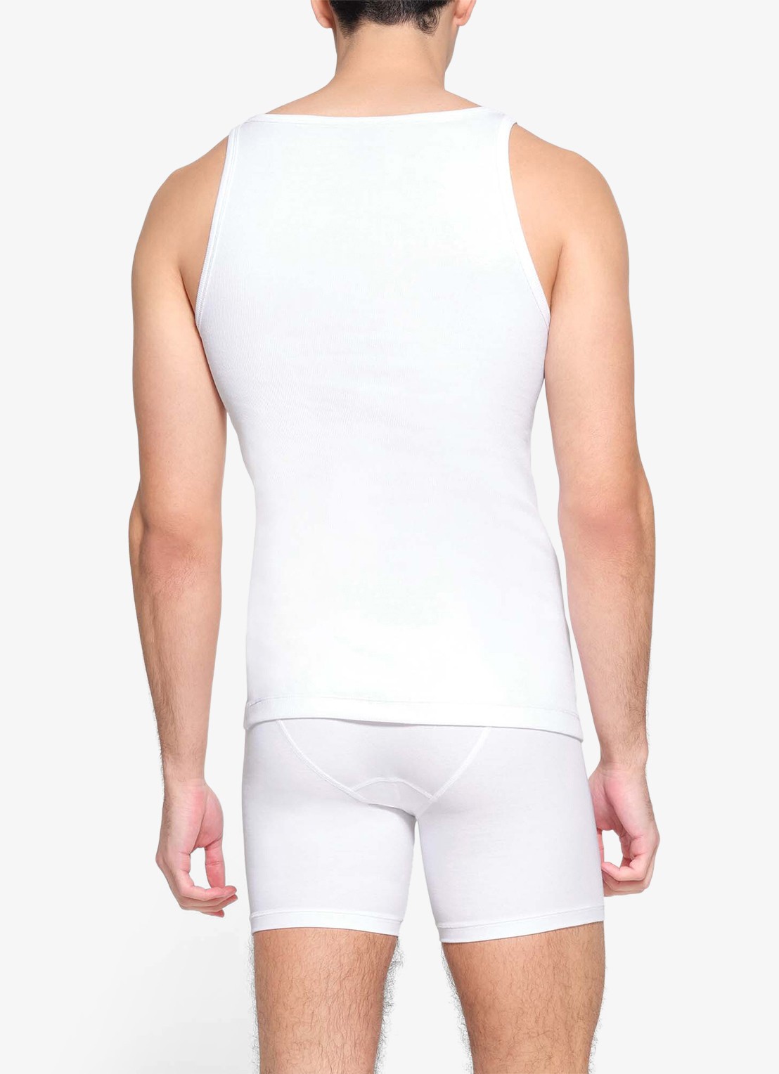 SKIMS Skims Cotton tanktop met ribstructuur in 3-pack - achterkant chalk