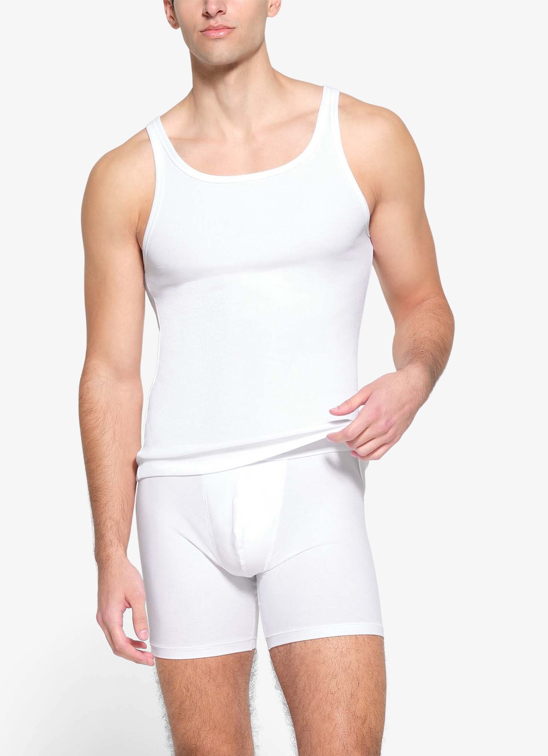 SKIMS Skims Cotton tanktop met ribstructuur in 3-pack - detail 2 chalk