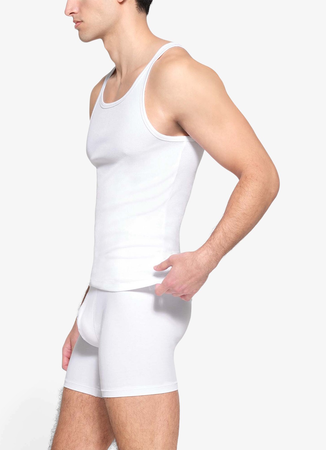SKIMS Skims Cotton tanktop met ribstructuur in 3-pack - detail 3 chalk