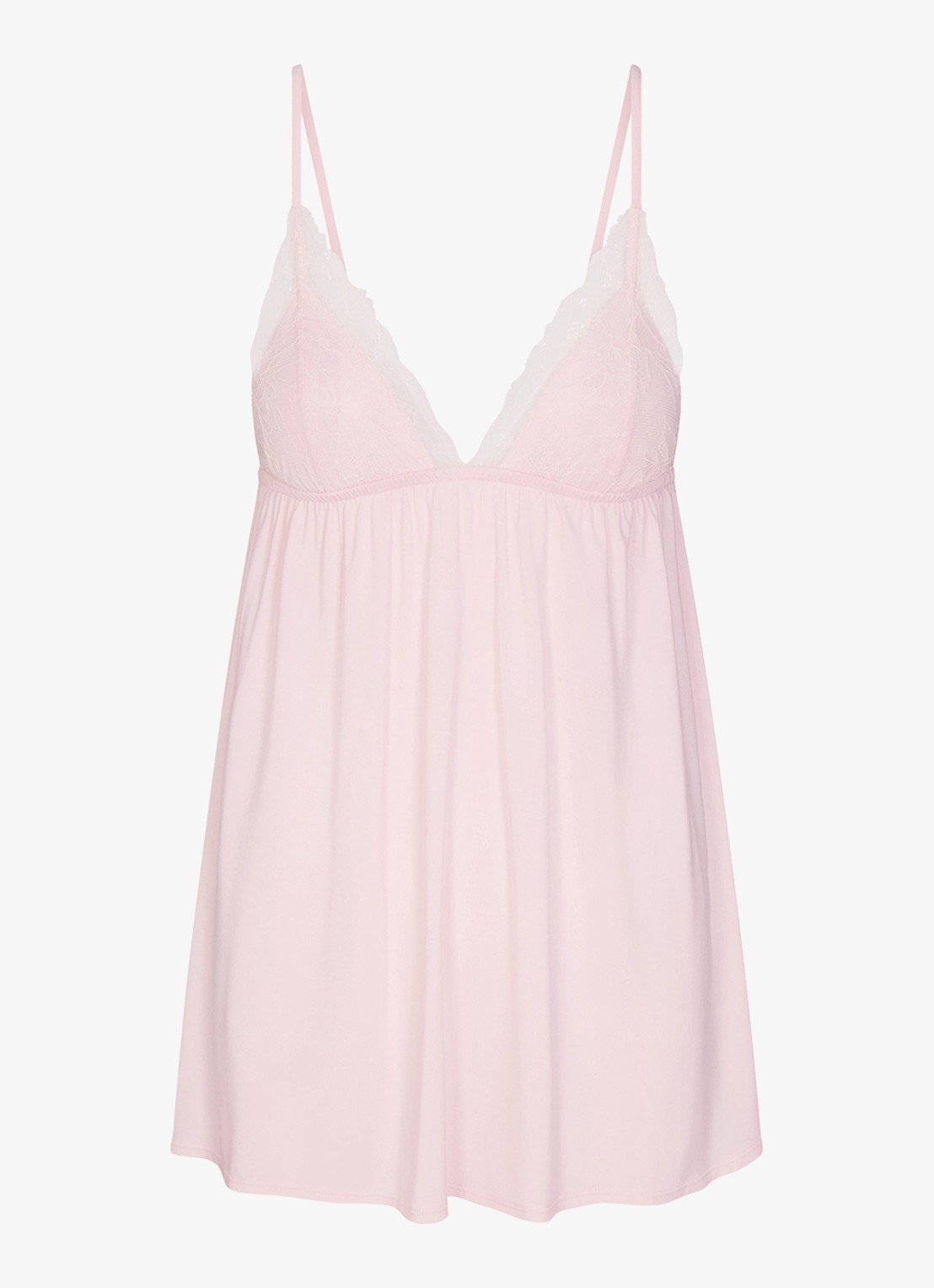 SKIMS Skims Sleep babydoll met details van kant - voorkant 2 barely pink