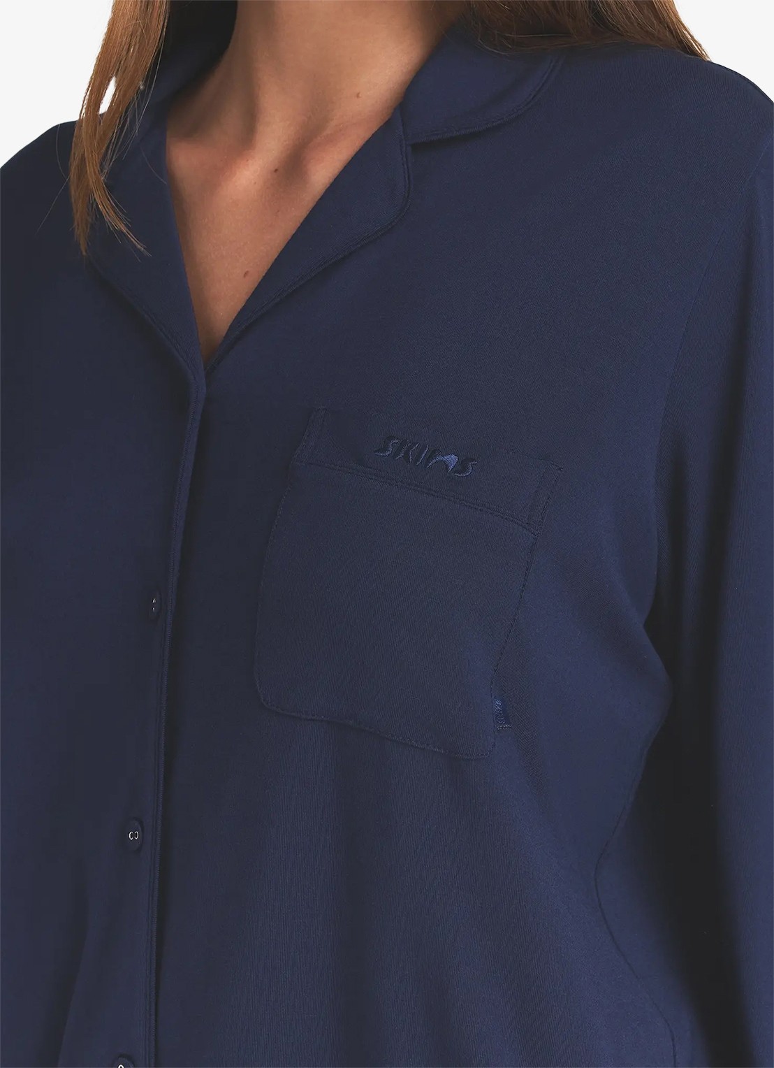 SKIMS Skims Sleep pyjamaset met logoborduring  - detail 3 donkerblauw