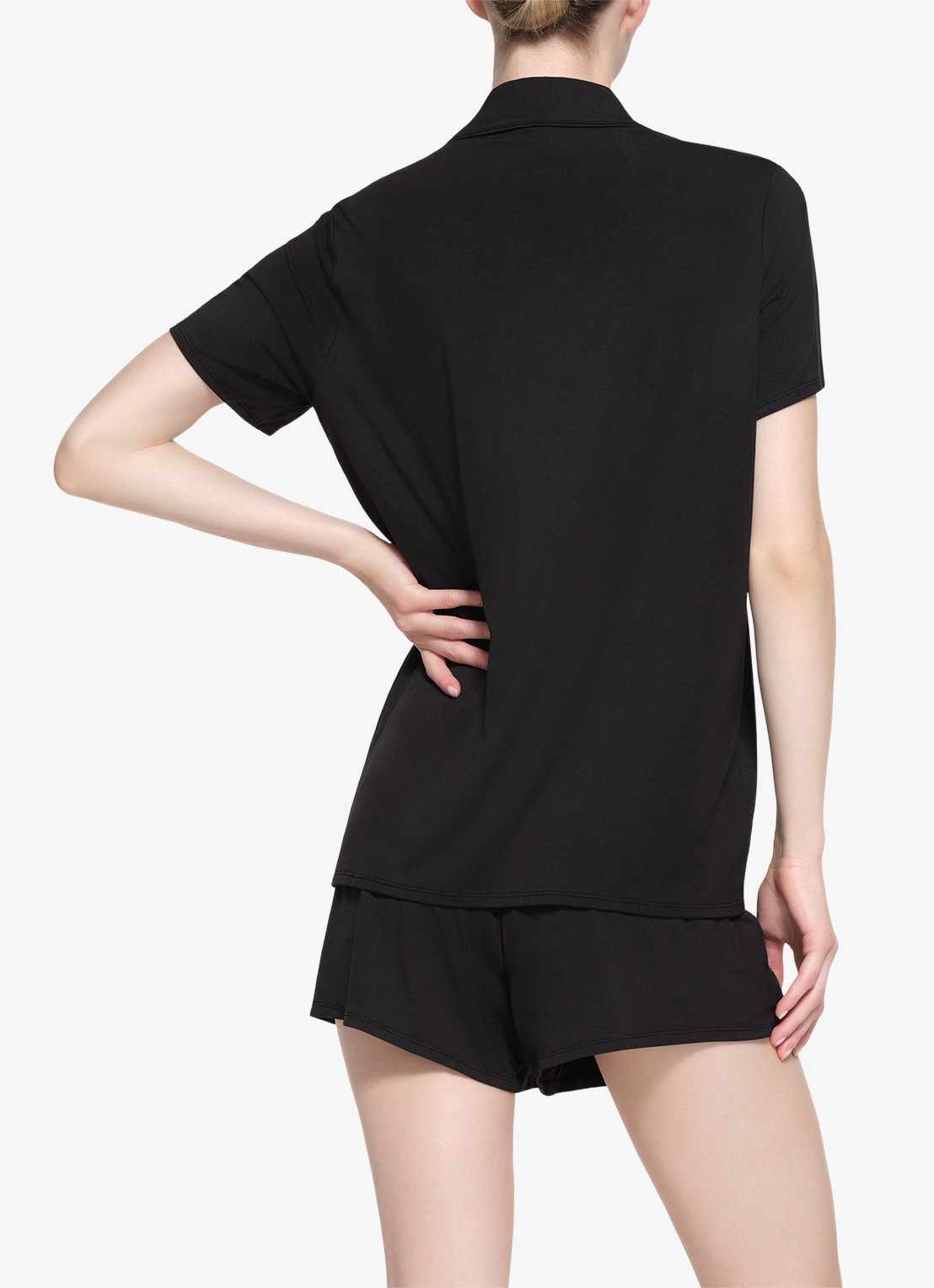 SKIMS Skims Sleep pyjamaset met logoborduring - achterkant 3 zwart