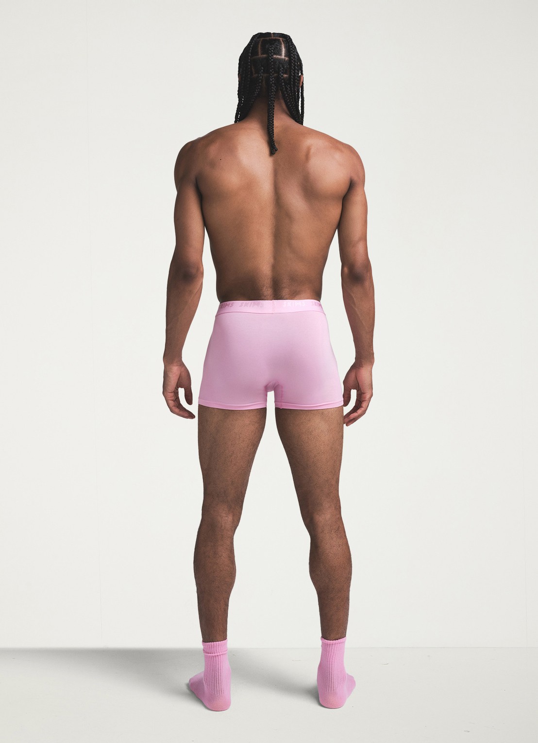 SKIMS Skims Stretch 3" boxershorts met logoband in 3-pack - achterkant 6 bubblegum mirror