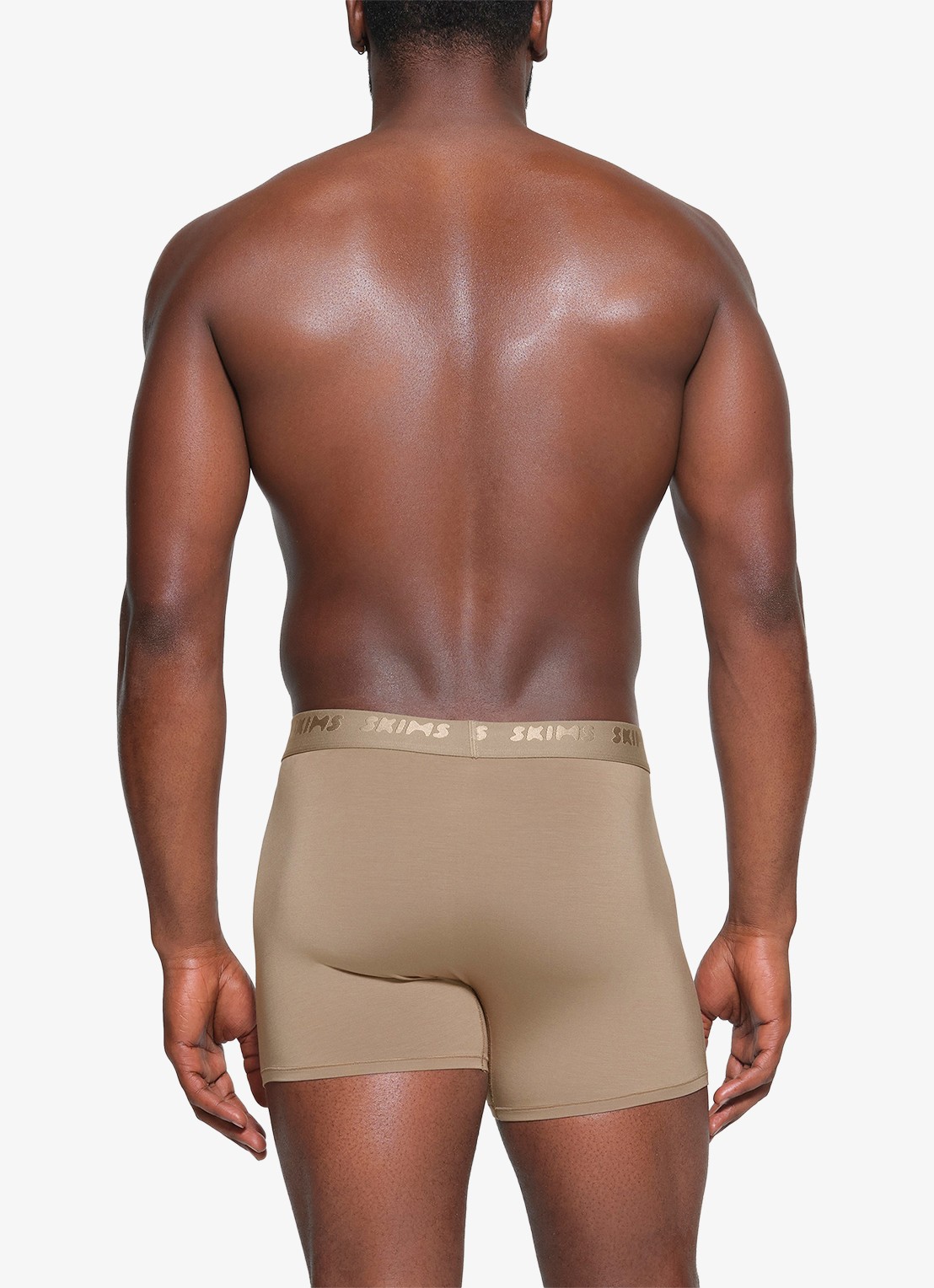 SKIMS Skims Stretch 3" boxershorts met logoband in 3-pack - achterkant desert