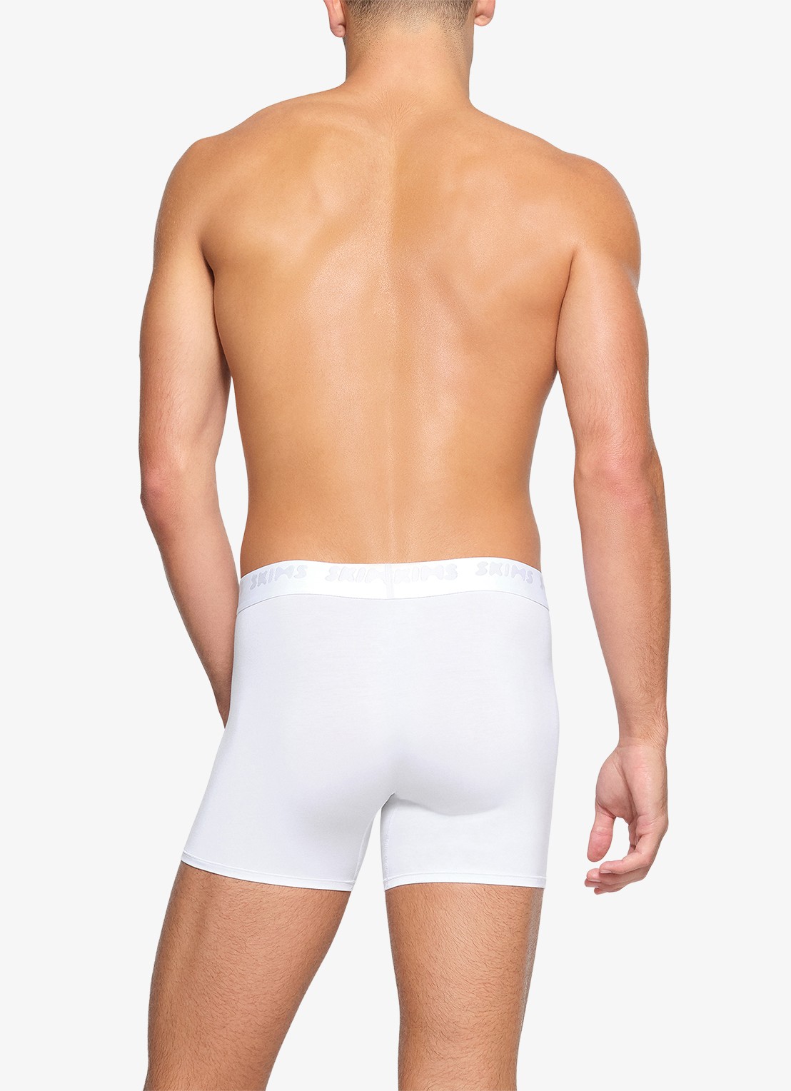 SKIMS Skims Stretch 3" boxershorts met logoband in 3-pack - achterkant chalk