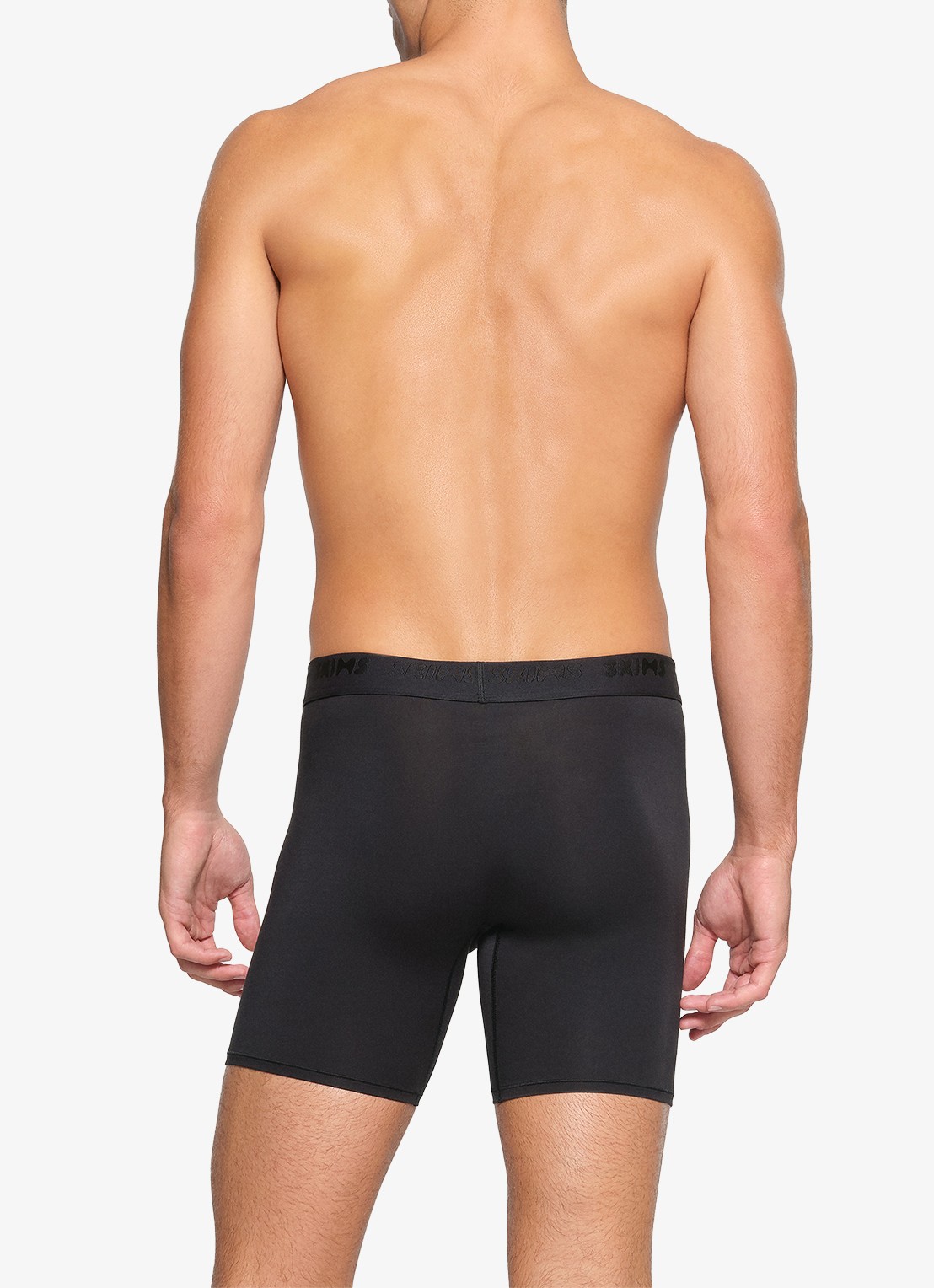 SKIMS Skims Stretch 5" boxershorts met logoband in 3-pack - achterkant 7 obsidian