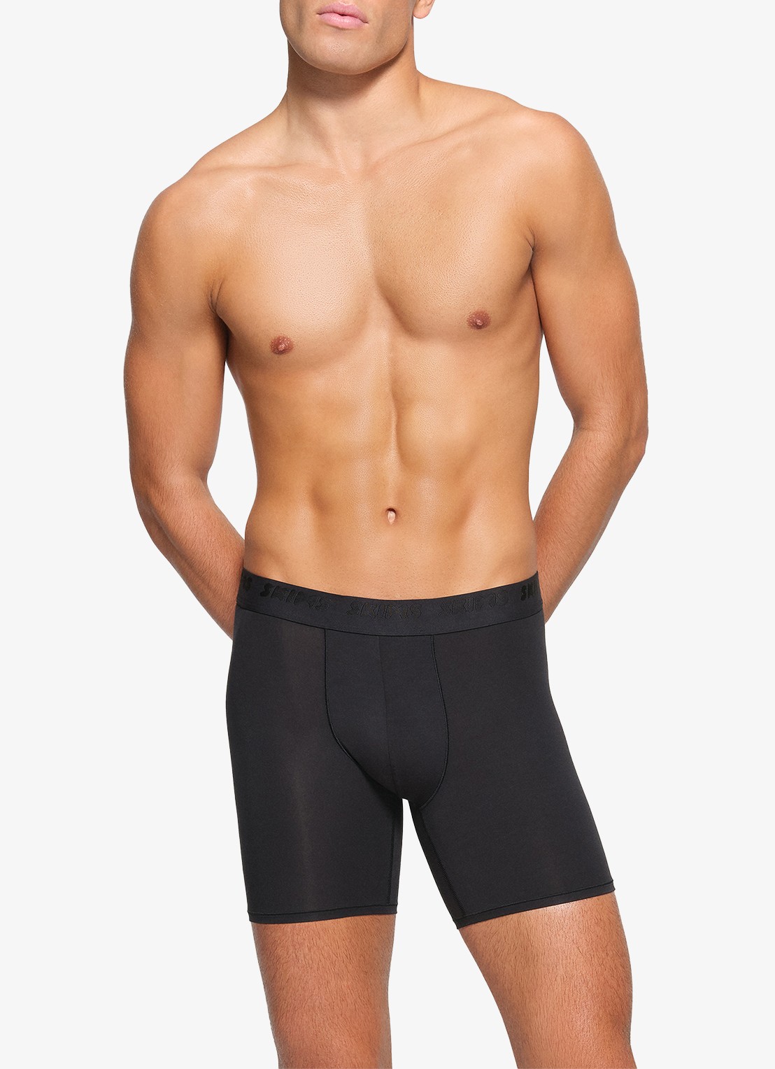 SKIMS Skims Stretch 5" boxershorts met logoband in 3-pack - detail obsidian