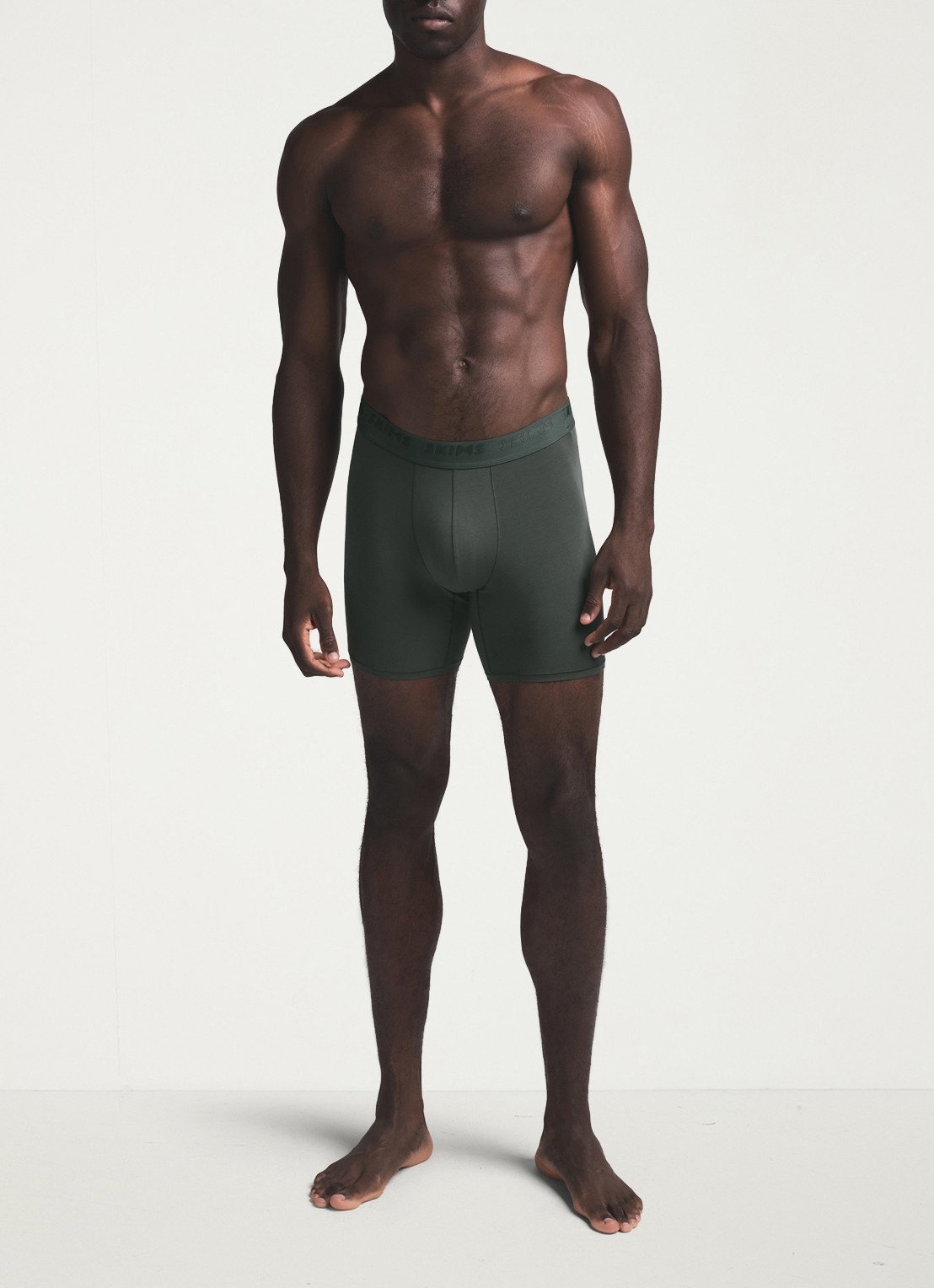 SKIMS Skims Stretch 5" boxershorts met logoband in 3-pack - voorkant 7 cypress