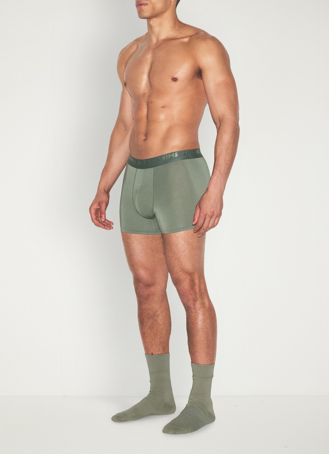 SKIMS Skims Stretch 5" boxershorts met logoband in 3-pack - voorkant 6 laurel multi