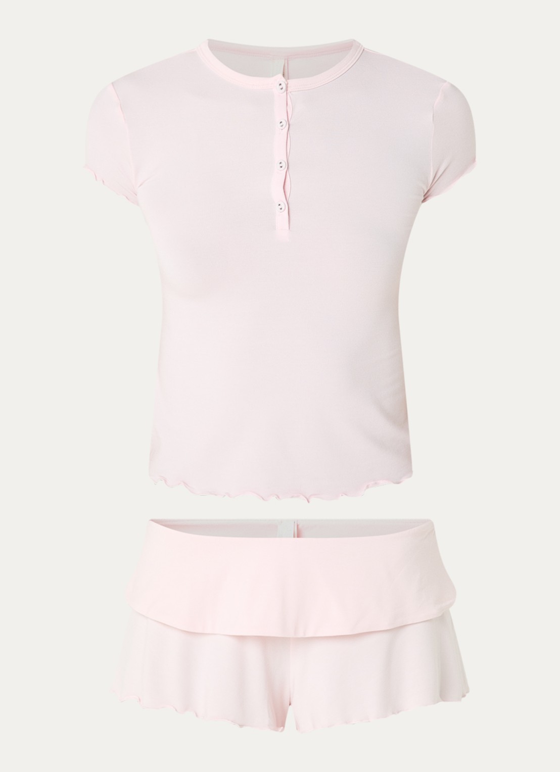 SKIMS Sleep Cami pyjamaset - voorkant 2 lichtroze
