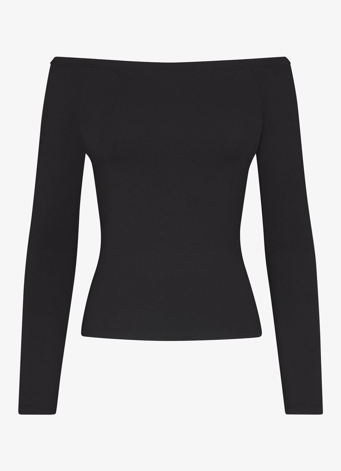 SKIMS Smooth Layers off shoulder top - voorkant zwart