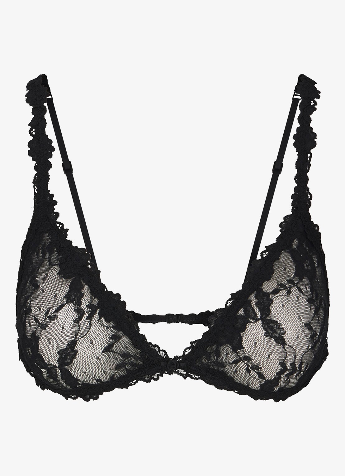 SKIMS Stretch Lace bralette van kant - voorkant 4 soot
