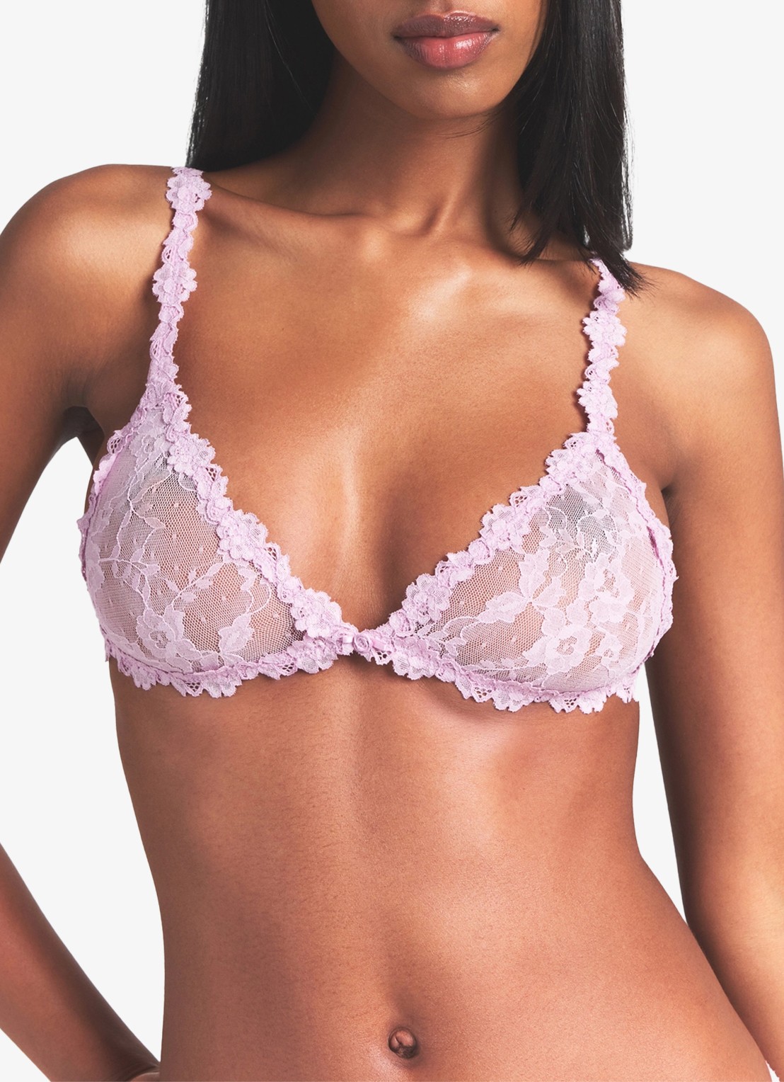 SKIMS Stretch Lace bralette van kant - detail 4 baby pink