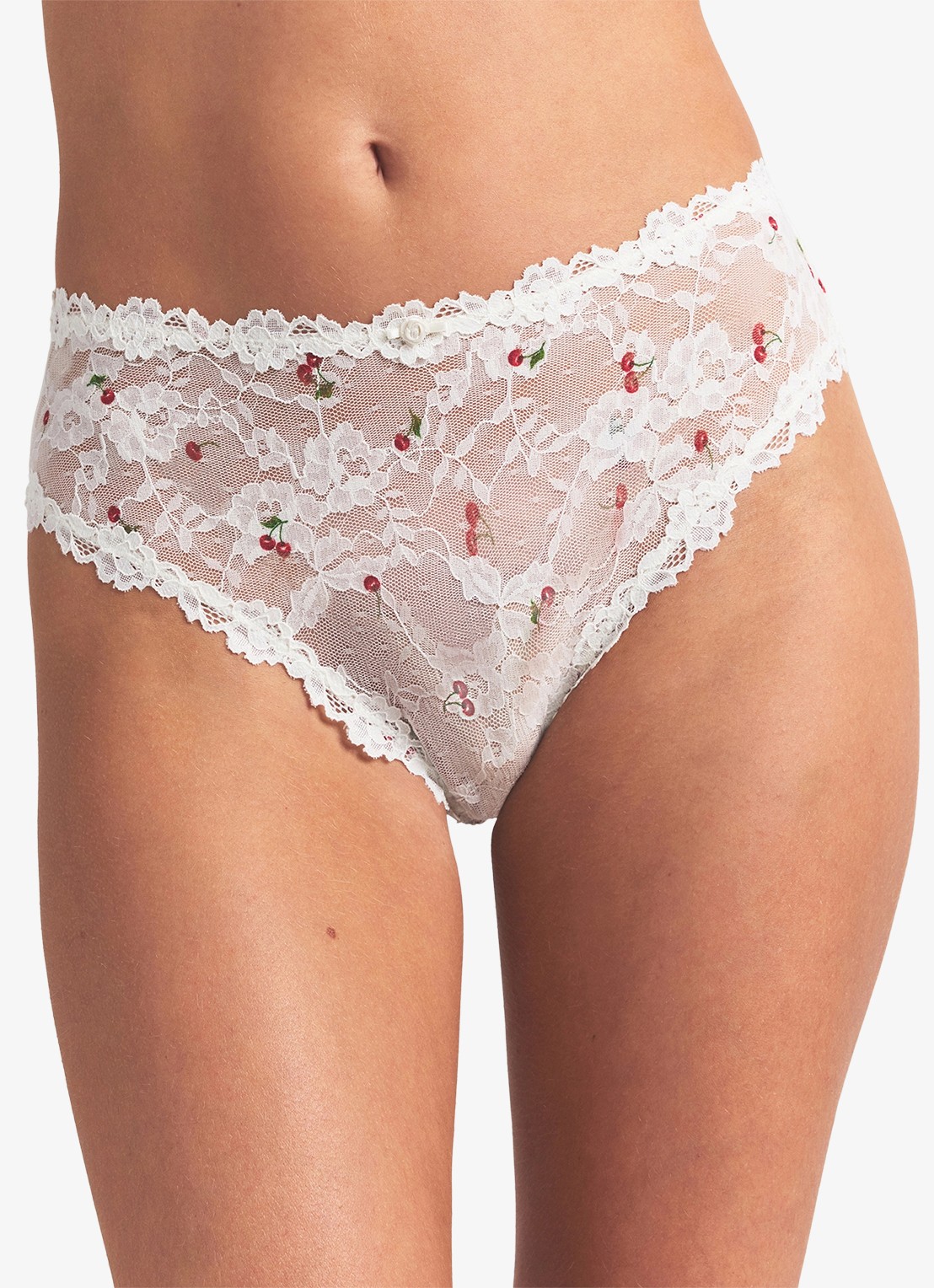 SKIMS Stretch Lace slip van kant - detail 3 ivory cherry
