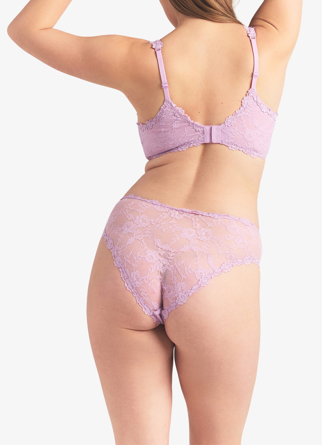 SKIMS Stretch Lace slip van kant - achterkant baby pink