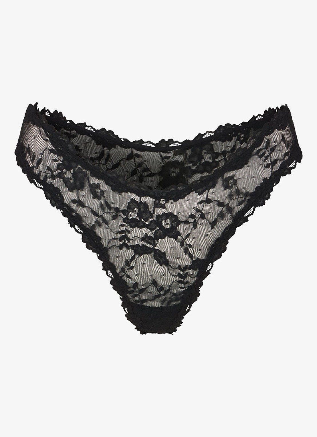 SKIMS Stretch Lace string van kant - voorkant 2 soot