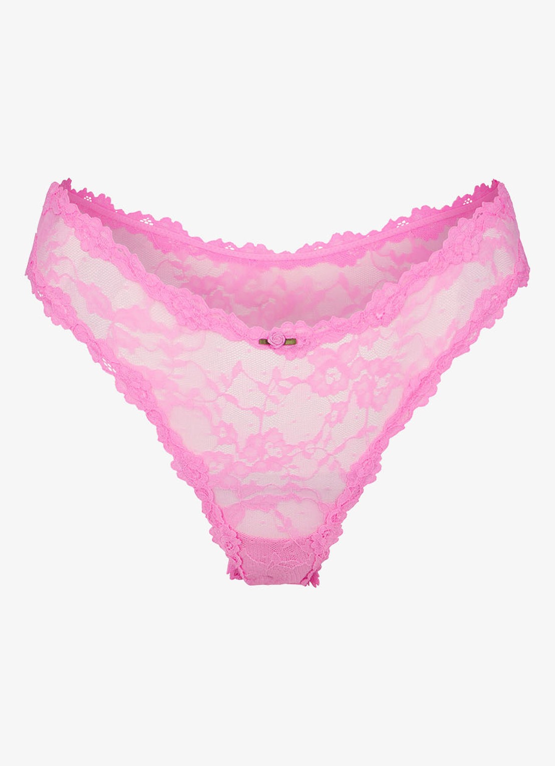 SKIMS Stretch Lace string van kant - voorkant sugar pink