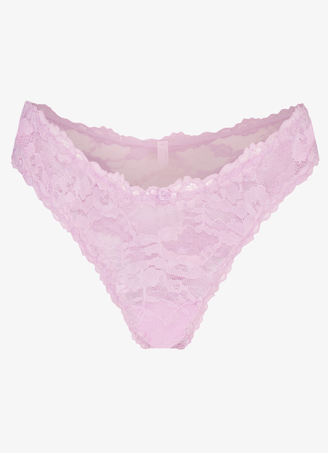 SKIMS Stretch Lace string van kant - voorkant baby pink
