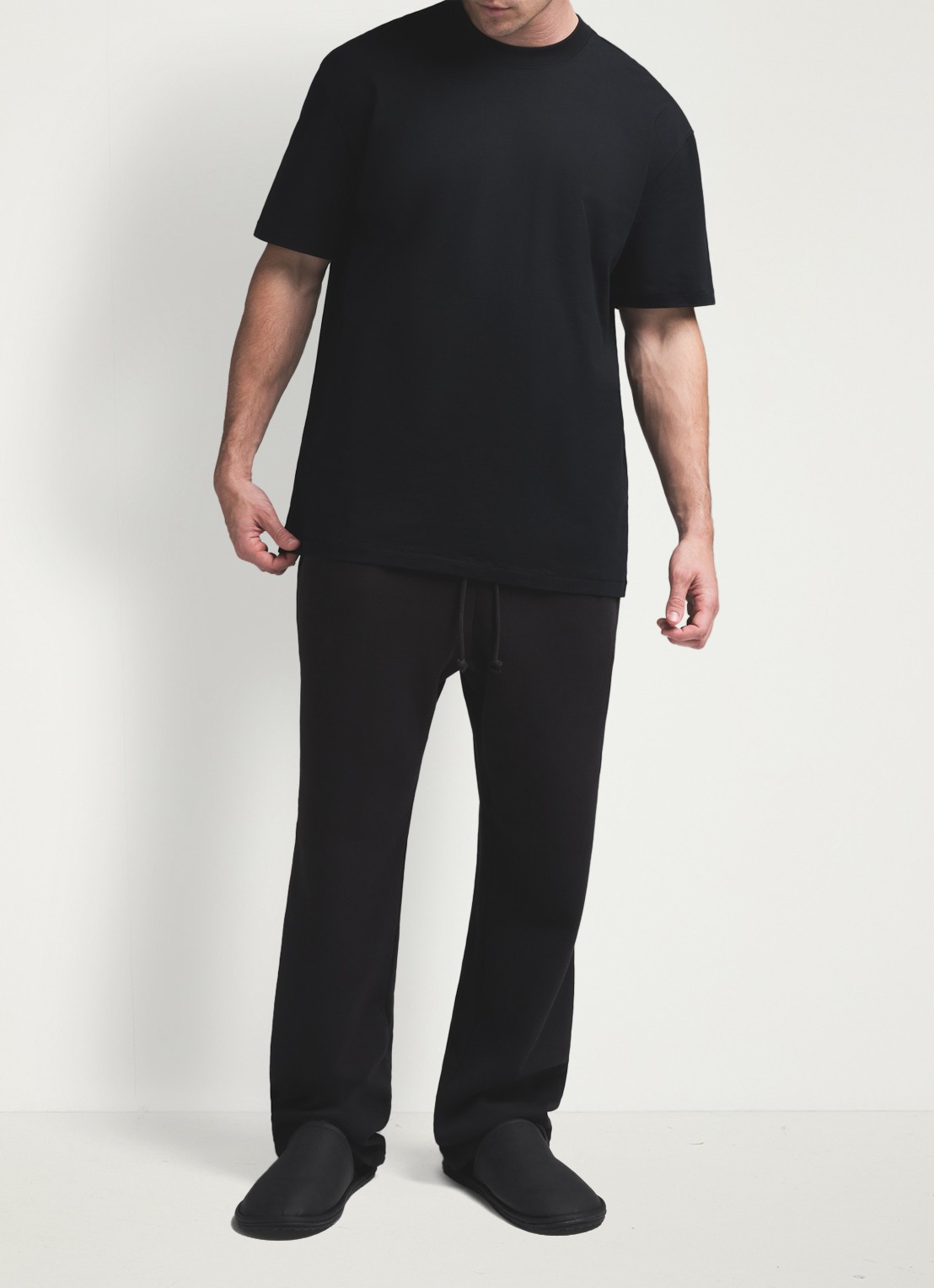 SKIMS T-shirt met ronde hals - voorkant 3 zwart