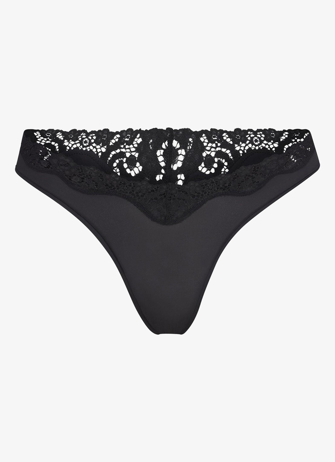 SKIMS Tanga met kant - voorkant 3 zwart