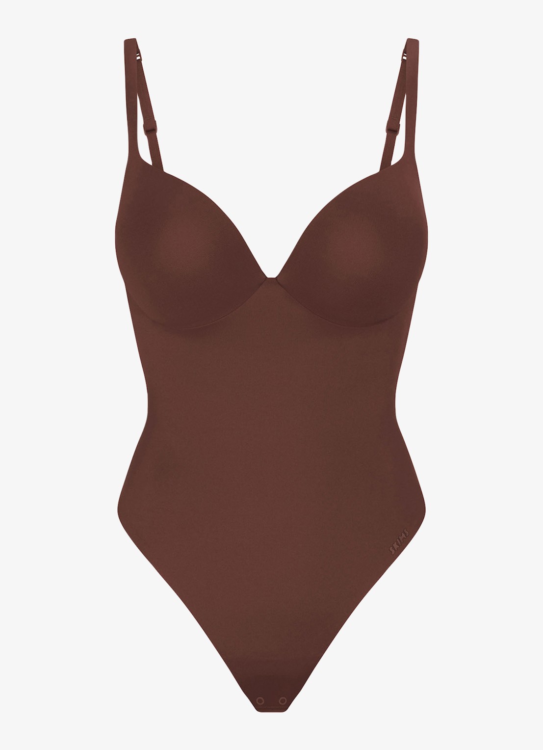 SKIMS Ultimate stringbody - voorkant 3 chocoladebruin