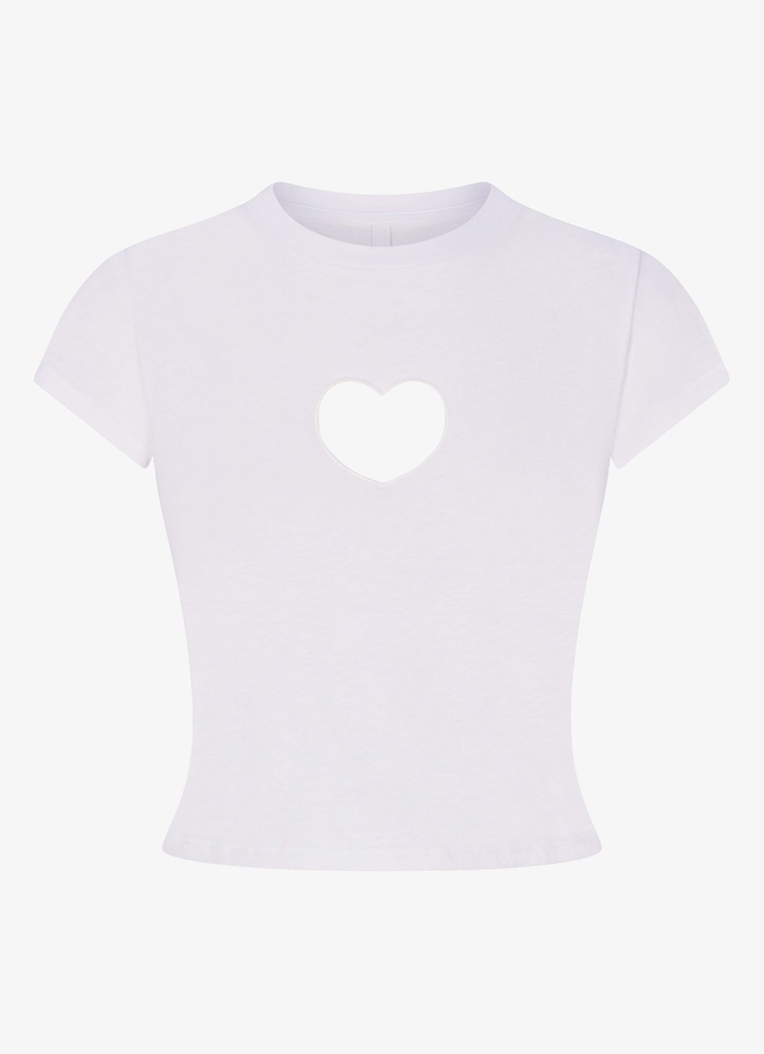 SKIMS Worn In Jersey cropped T-Shirt met cut-out detail - voorkant 4 snow