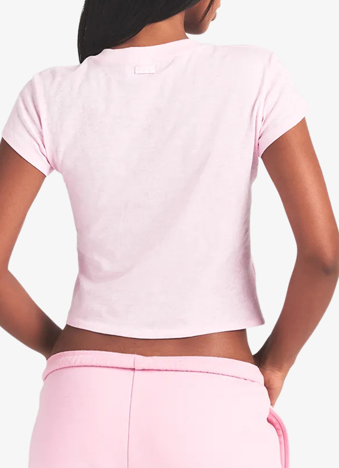 SKIMS Worn In Jersey cropped T-Shirt met cut-out detail - achterkant baby pink