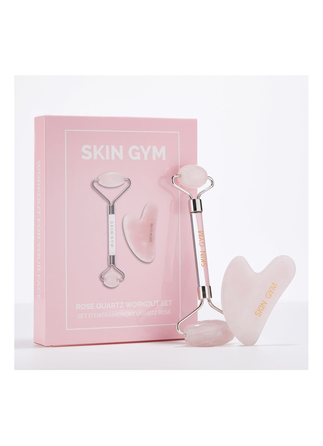 Skin Gym Rose Quartz Workout Set - gezichtstool set - voorkant 2 undefined