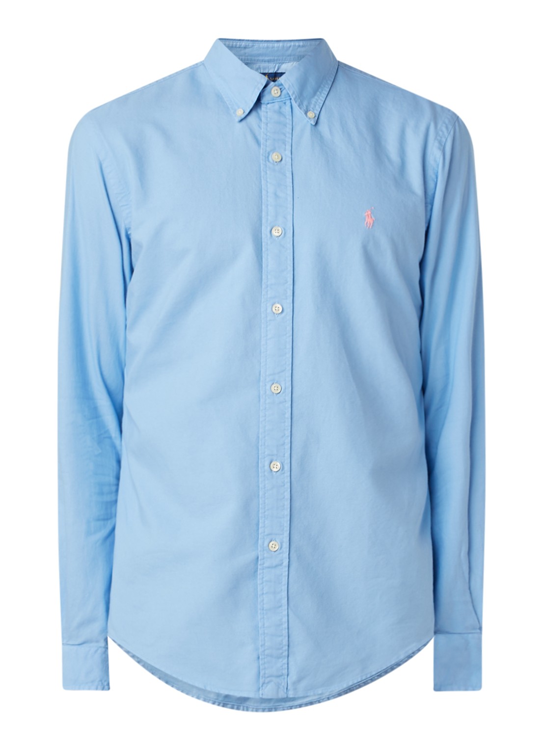 Slim fit button down-overhemd - voorkant blue