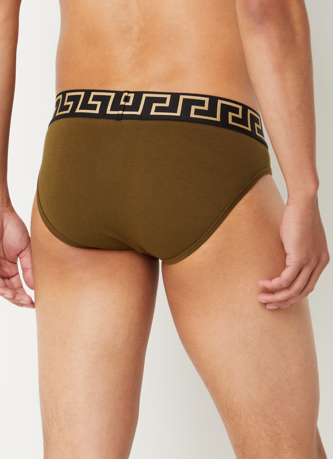 Slip met logoband - achterkant 3 olijfgroen