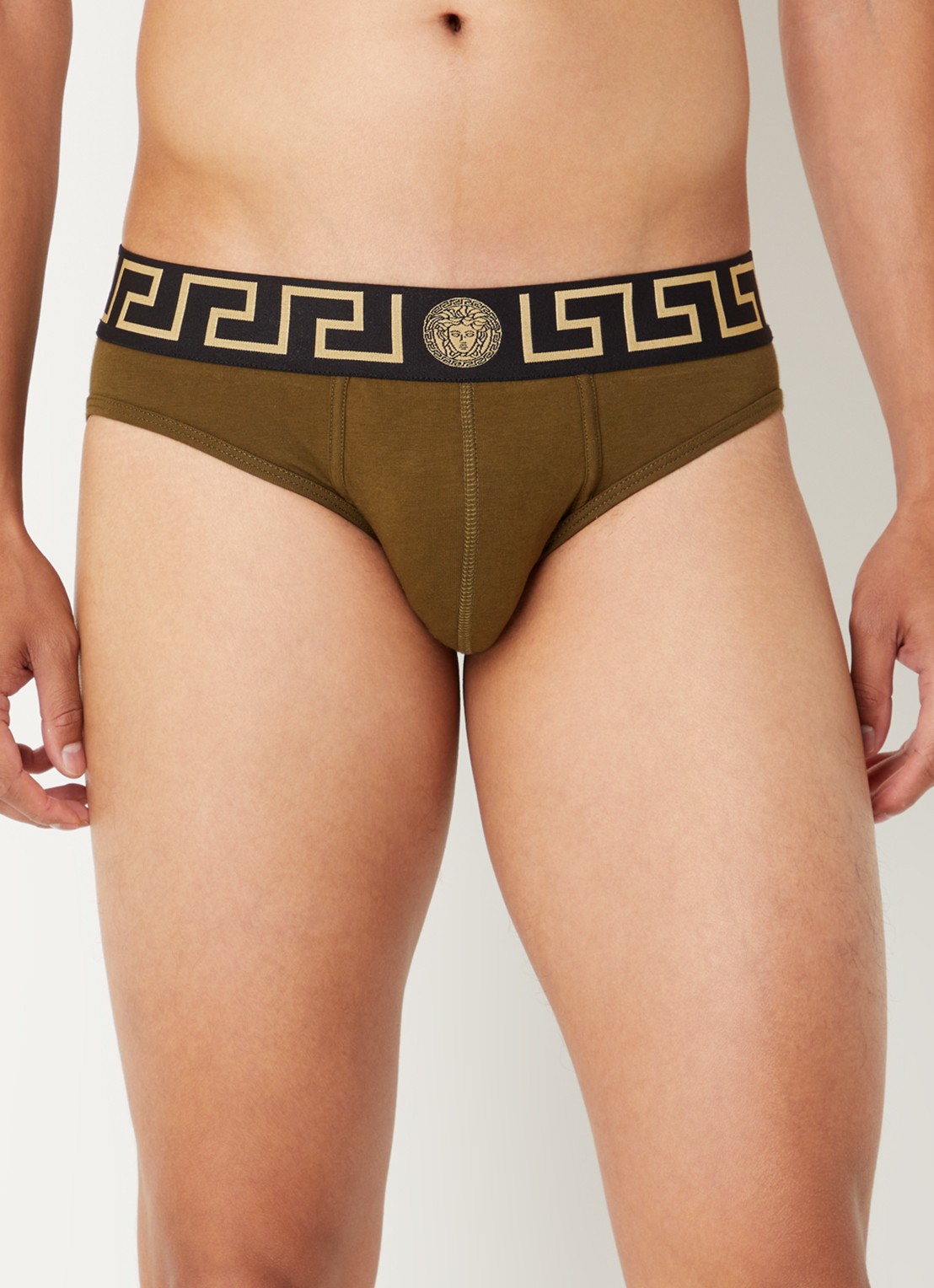 Slip met logoband - detail 4 olijfgroen