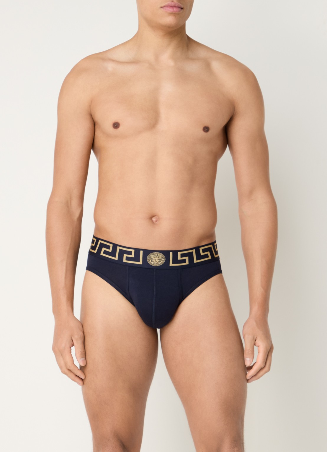 Slip met logoband - voorkant 4 donkerblauw