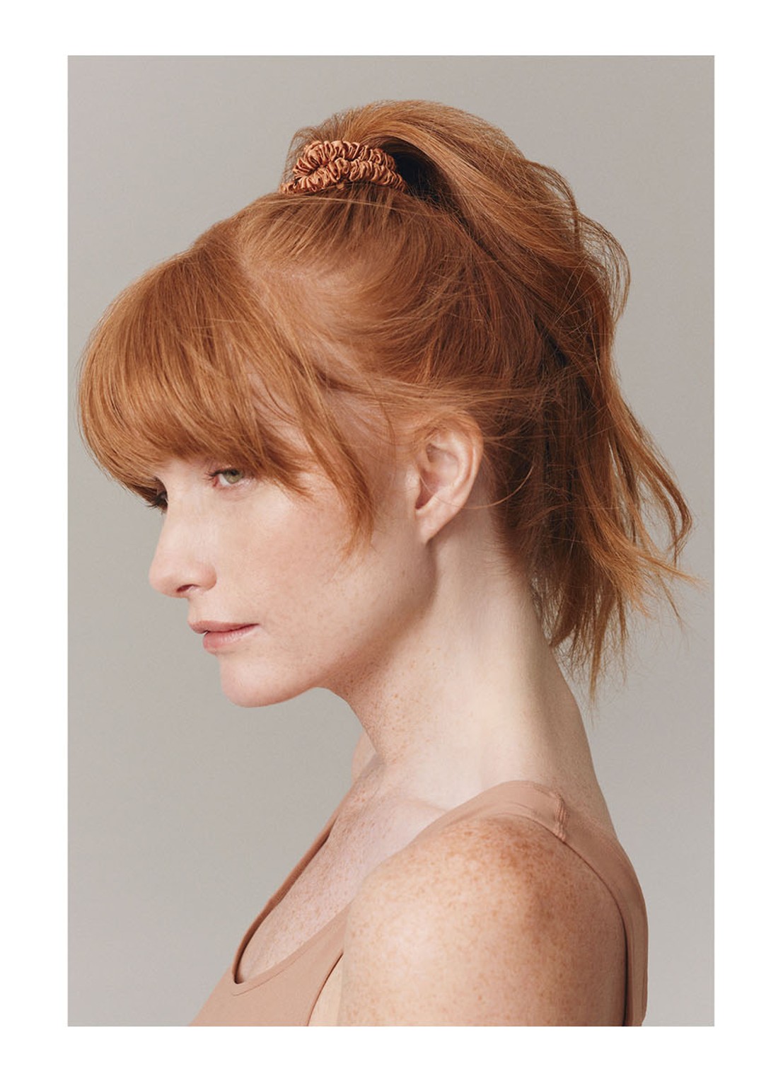slip Pure Silk Skinny Scrunchies - zijden haarelastiek - detail 4 copper
