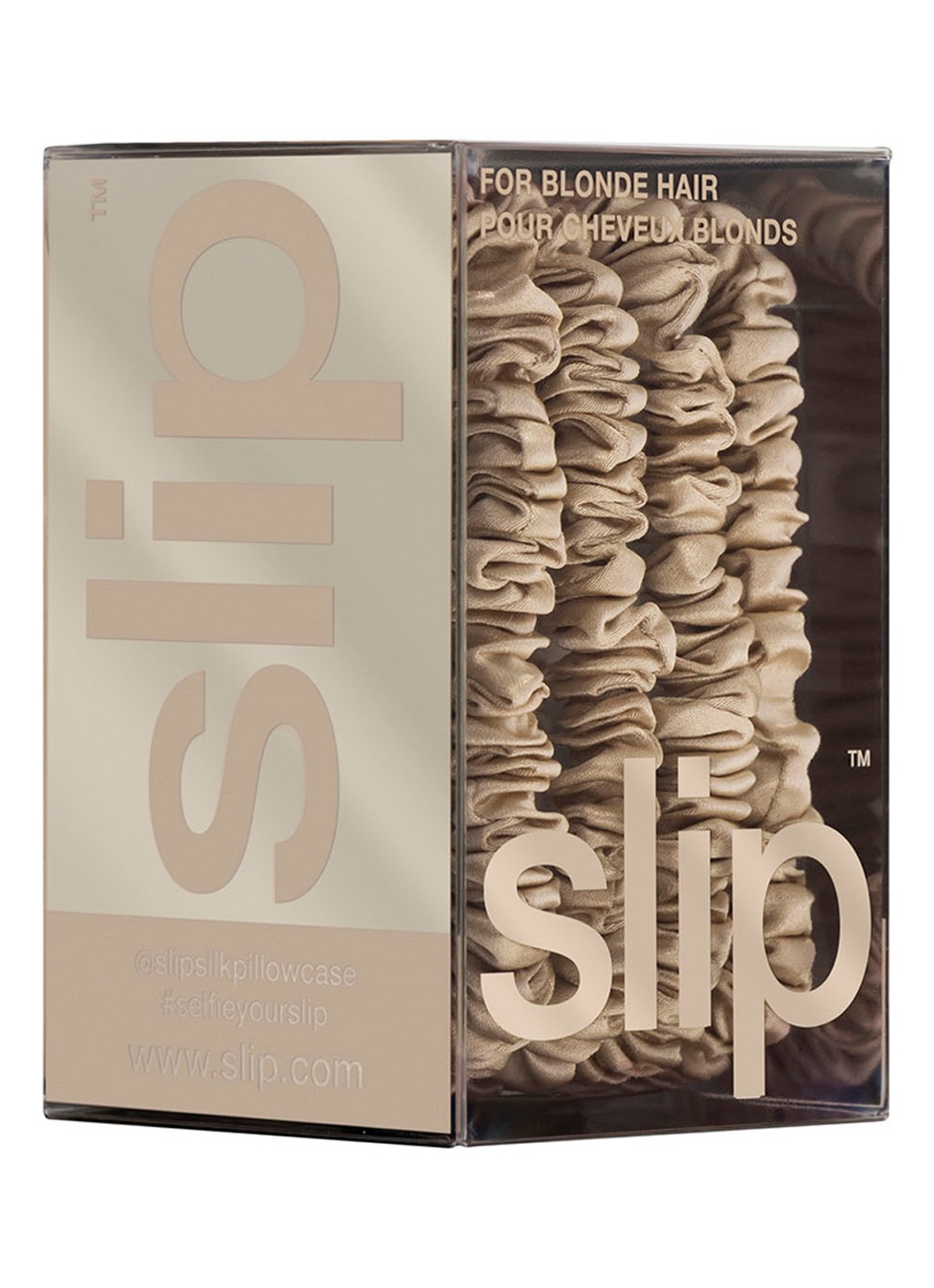 slip Pure Silk Skinny Scrunchies - zijden haarelastiek - detail 7 blonde